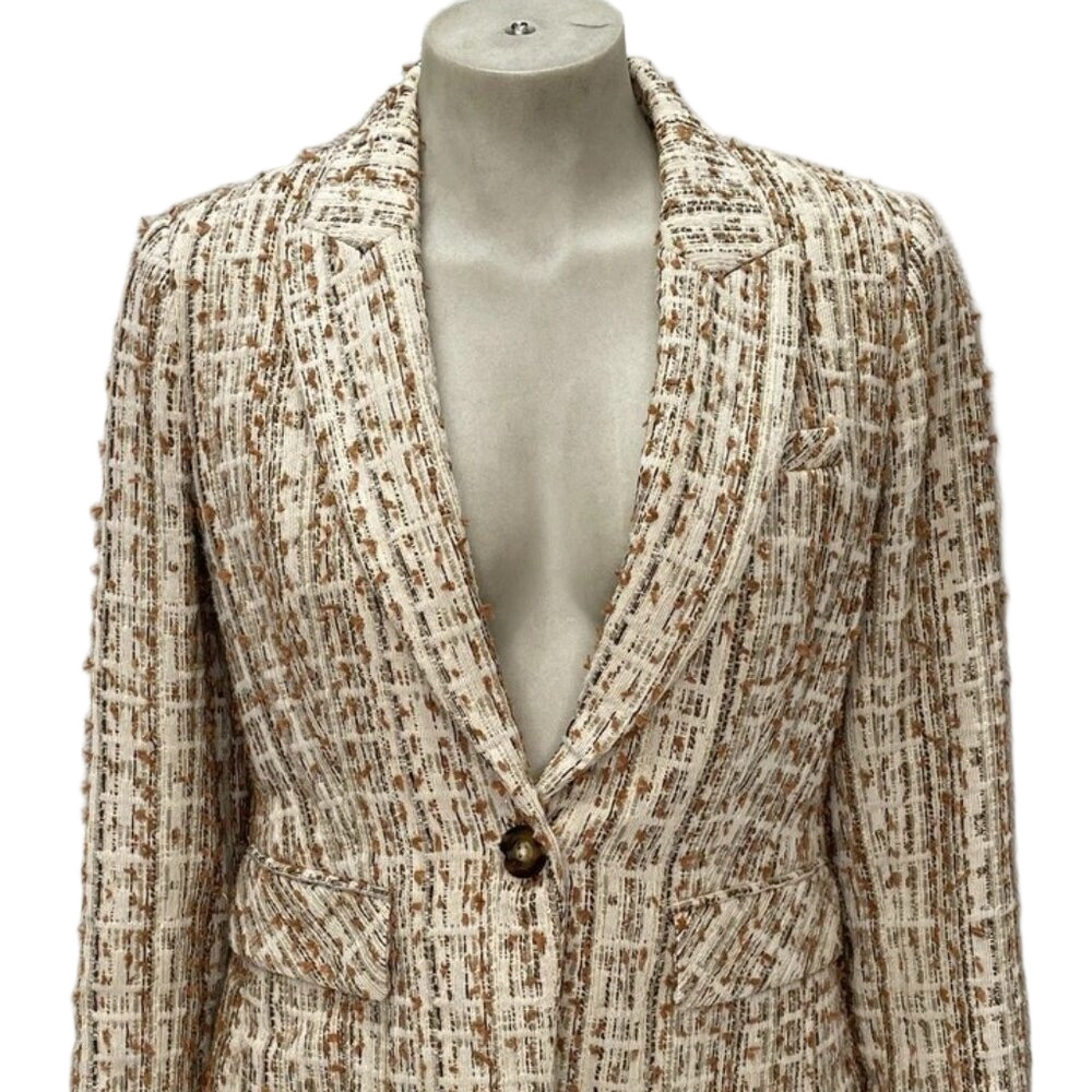 NEW VERONICA BEARD Women's Blazer Single Button Print Size 4 Multi